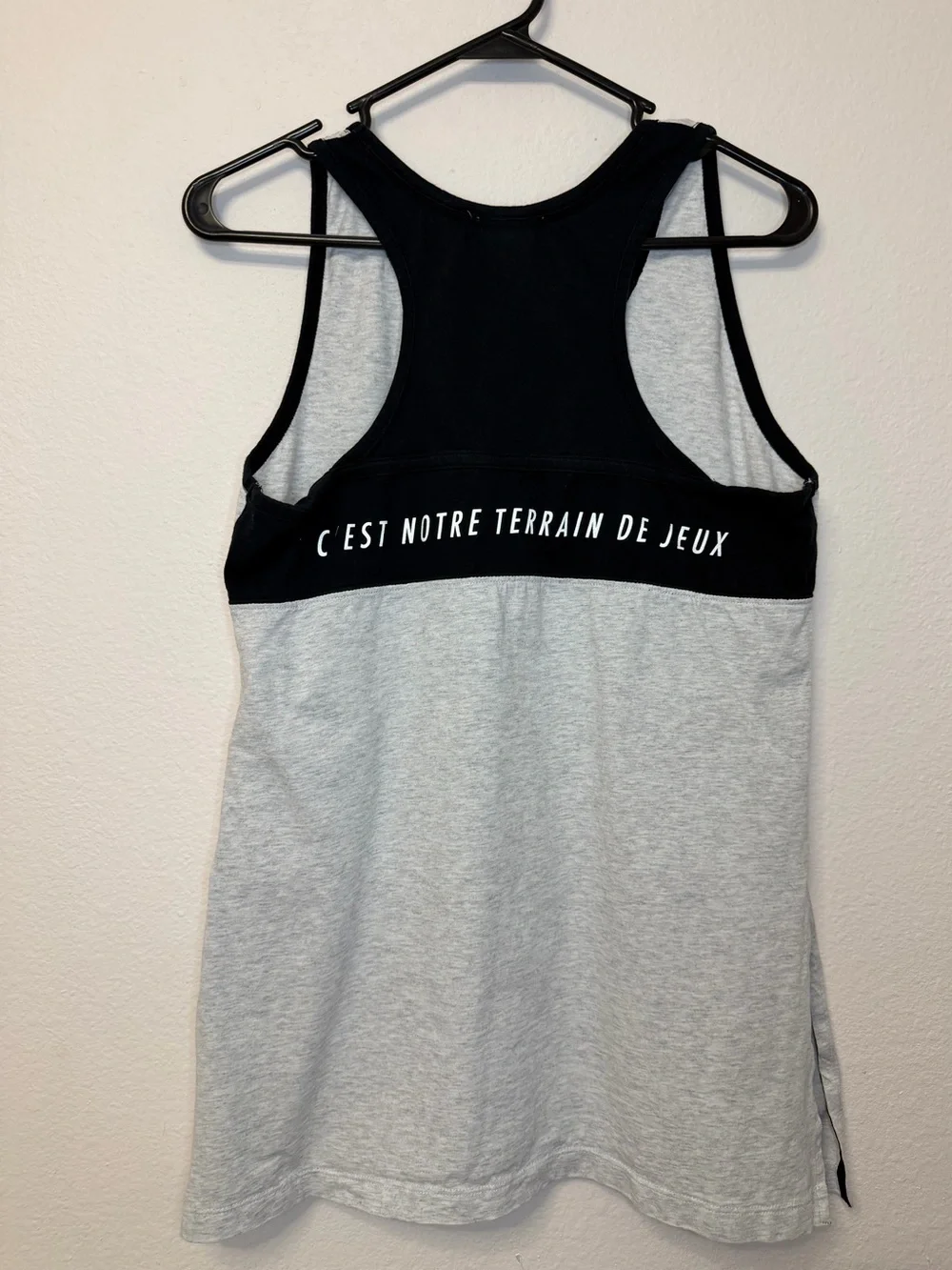 Nike Heather Gray and Black International Logo Tank